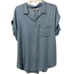Hester & Orchard Women’s Chambray Top Sz XL Super Soft Button High/Low